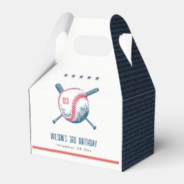 Niedlich Navy Red Baseball Bat Star Kindergeburtst Geschenkschachtel