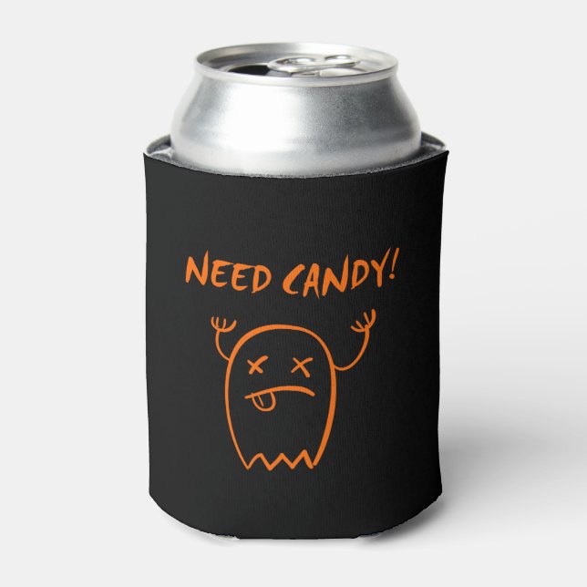 Niedlich Need Candy Halloween Ghost Dark Monoton Dosenkühler (Kanne Vorderseite)