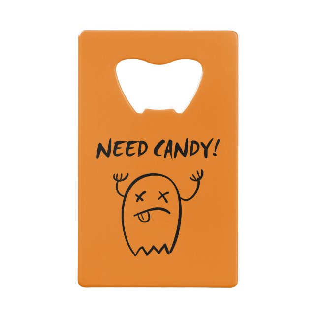 Niedlich Need Candy Halloween Ghost Monotone Geldbeutel Flaschenöffner (Vorderseite)