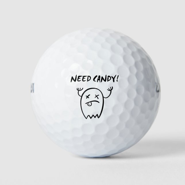 Niedlich Need Candy Halloween Ghost Monotone Golfball (Vorderseite)