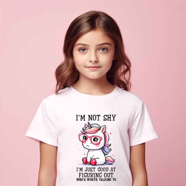 Niedlich Nerdy Unicorn Girls T-Shirt (Von Creator hochgeladen)