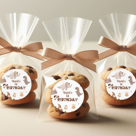 Niedlich neutrale Dinosaurier Geburtstagsaufkleber Runder Aufkleber