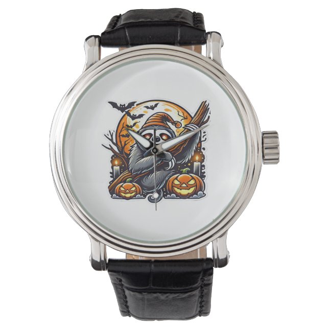 Niedlich Night Sloth Halloween Klassischer T - Shi Armbanduhr (Vorderseite)
