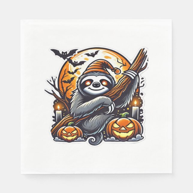 Niedlich Night Sloth Halloween Klassischer T - Shi Serviette (Vorderseite)