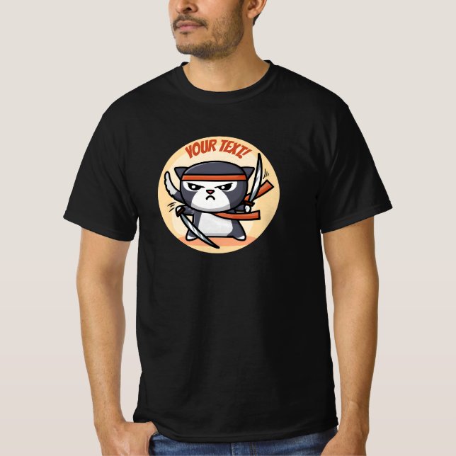 Niedlich Ninja Cat T-Shirt (Vorderseite)