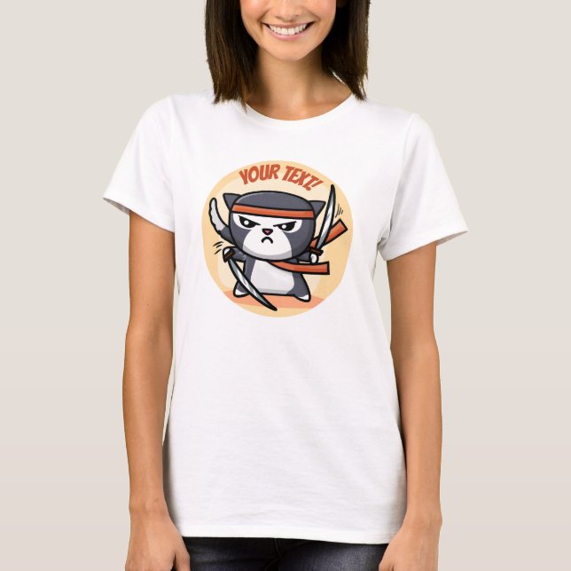 Niedlich Ninja Cat T-Shirt (Vorderseite)