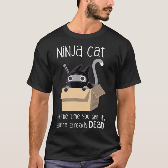 Niedlich Ninja Cat T-Shirt (Vorderseite)
