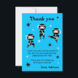 Niedlich Ninja Kids Warrior Girl Blue Birthday Par Dankeskarte<br><div class="desc">Schaffen Sie einen unvergesslichen Geburtstag für das niedliche Ninja Kind in Ihrem Leben. Diese leicht anpassbare Geburtstagsparty Dankescharte ist Teil eines passenden Set von Geburtstagsparty Accessoires. Sie können die beste Geburtstagsfeier mit Ninja-Themen für Ihren kleinen Kampfkunstbegeisterten veranstalten. Fügen Sie einfach Ihre eigenen Daten hinzu, um sie anzupassen, und vergessen Sie...</div>