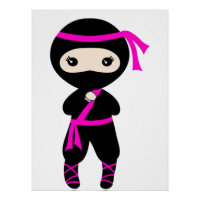 Niedlich Ninja Kids Warrior Girl Stehend Bday Part