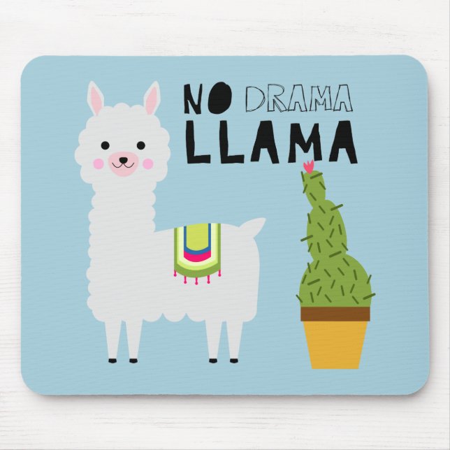Niedlich No Drama Llama Cactus Succulents Kawaii B Mousepad (Vorne)