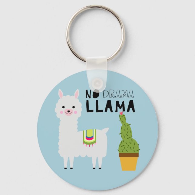 Niedlich No drama llama succulents cactus fiesta b Schlüsselanhänger (Vorderseite)