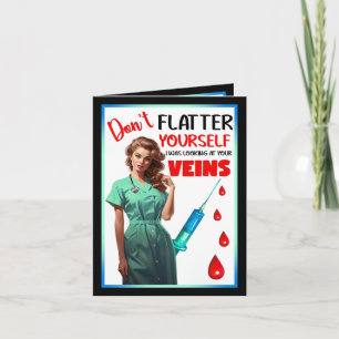 Niedlich Nostalgische Krankenschwester Pinup Flatt Dankeskarte