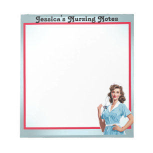 Niedlich Nostalgische Krankenschwester Pinup_ Ich Notizblock