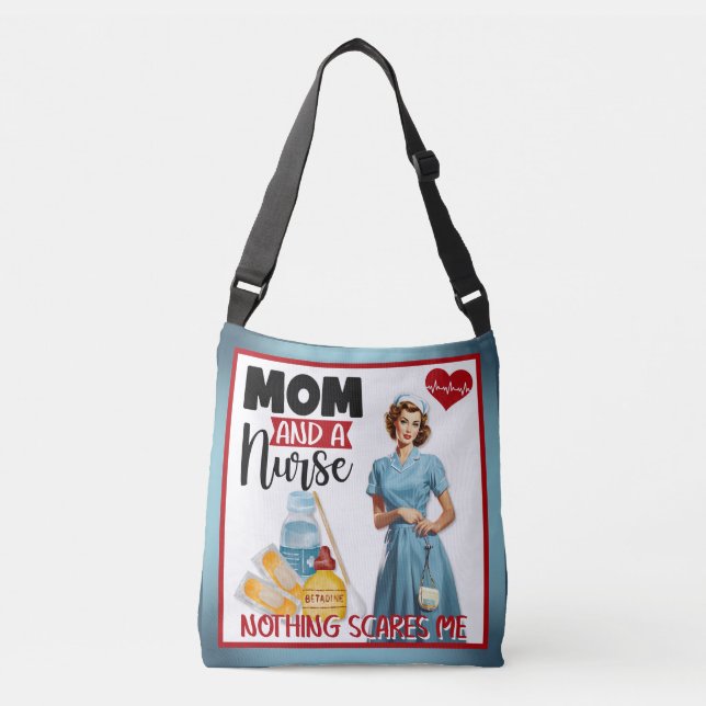 Niedlich Nostalgische Krankenschwester Pinup_ Mama Tragetaschen Mit Langen Trägern (Vorderseite)