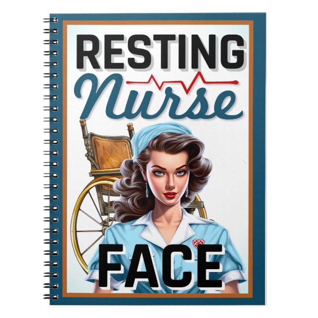 Niedlich Nostalgische Krankenschwester Pinup Ruhen Notizblock (Vorderseite)