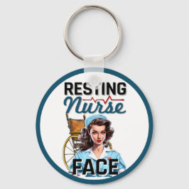Niedlich Nostalgische Krankenschwester Pinup Ruhen Schlüsselanhänger