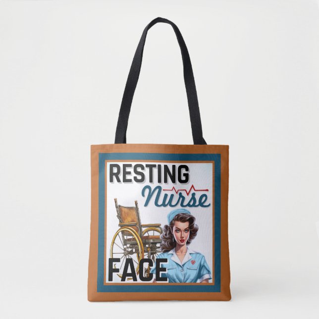 Niedlich Nostalgische Krankenschwester Pinup Ruhen Tasche (Vorderseite)