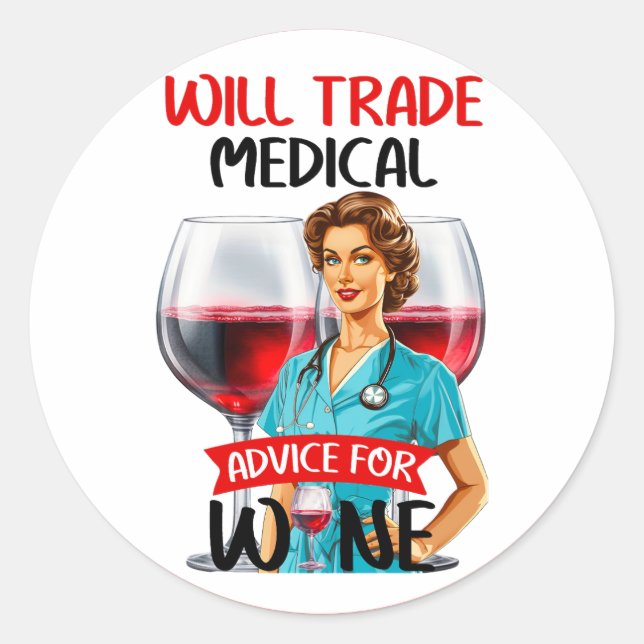 Niedlich Nostalgische Krankenschwester Pinup wird  Runder Aufkleber (Vorderseite)