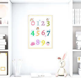 Niedlich Number Baby Kinderzimmer Poster | Bildung