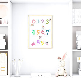 Niedlich Number Baby Kinderzimmer Poster | Bildung