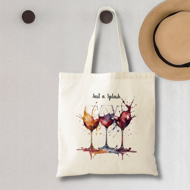 Niedlich nur ein kleiner Tropfen Wein Wasserfarbe Tragetasche (Von Creator hochgeladen)