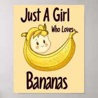 Niedlich nur ein Mädchen, das Bananen Lieben Obst 