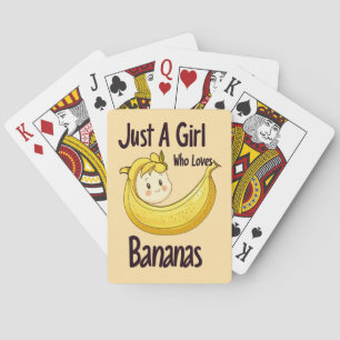 Niedlich nur ein Mädchen, das Bananen Lieben Obst Spielkarten