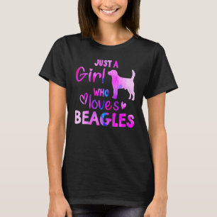 Niedlich nur ein Mädchen, das Beagles Lieben Hunde T-Shirt
