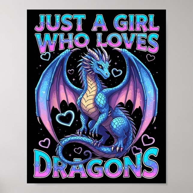 Niedlich nur ein Mädchen, das Drachen Liebe Poster (Vorne)