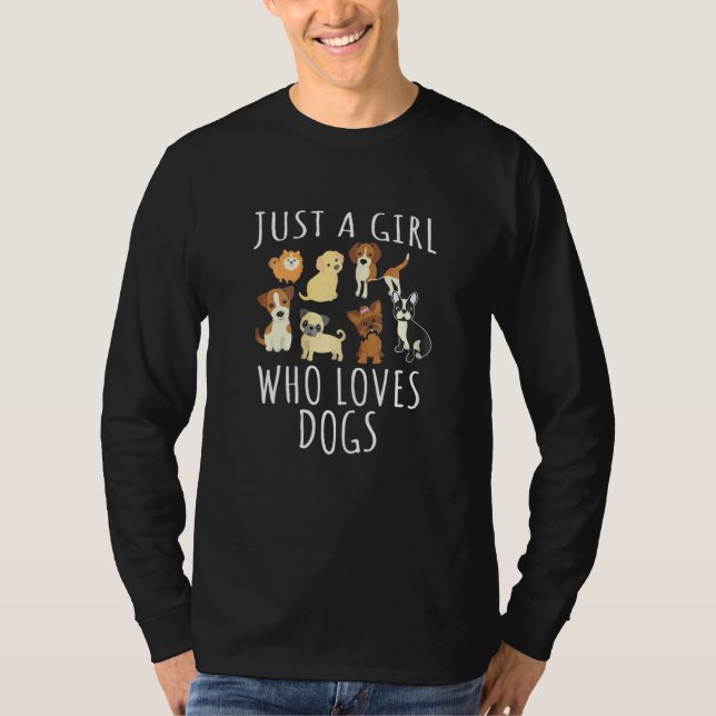 Niedlich nur ein Mädchen, das Hunde Lieben Funny P T-Shirt (Vorderseite)