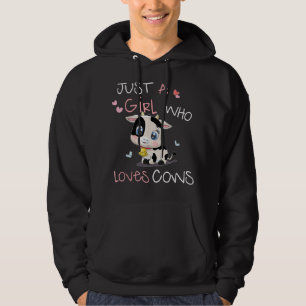 Niedlich nur ein Mädchen, das Kühe Lieben Herz für Hoodie