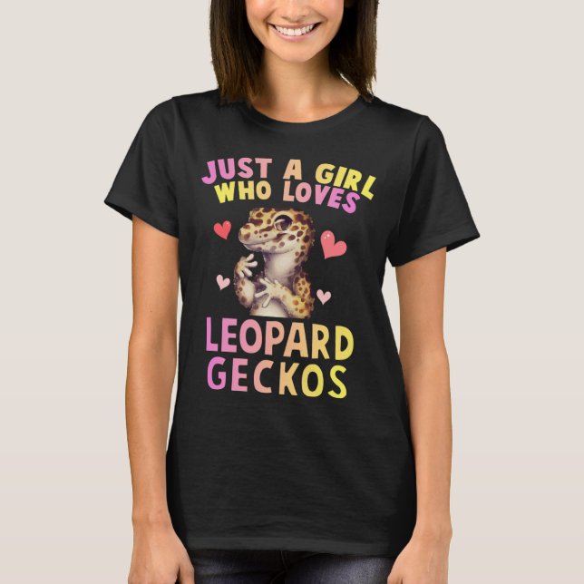 Niedlich nur ein Mädchen, das Leopard Geckos Lizar T-Shirt (Vorderseite)
