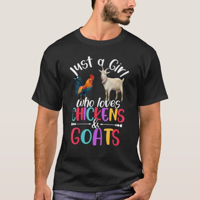 Niedlich nur ein Mädchen, das Lieben Hühner Ziegen T-Shirt (Vorderseite)