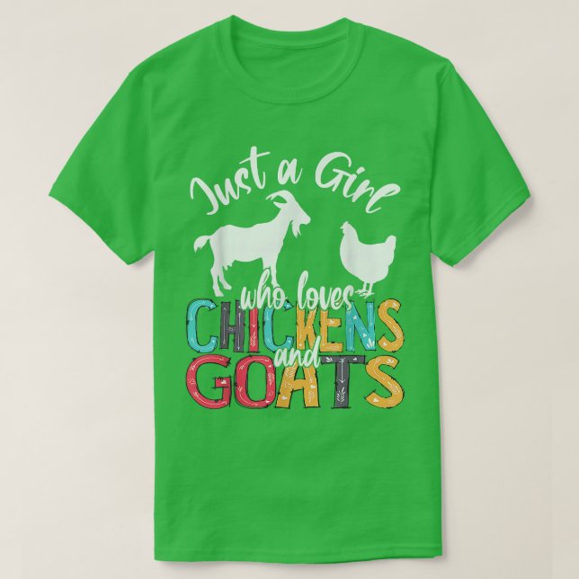 Niedlich nur ein Mädchen, das Lieben Hühner Ziegen T-Shirt (Design vorne)