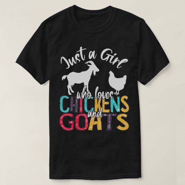 Niedlich nur ein Mädchen, das Lieben Hühner Ziegen T-Shirt (Design vorne)