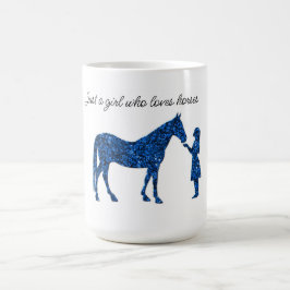 Niedlich nur ein Mädchen, das Lieben Pferde Tasse