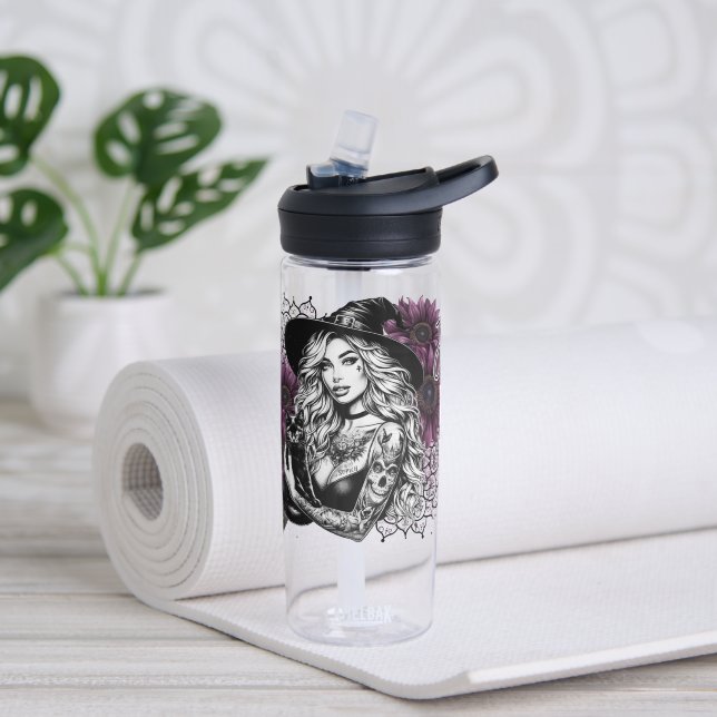 Niedlich nur eine Hexe Trinkflasche (Yoga)