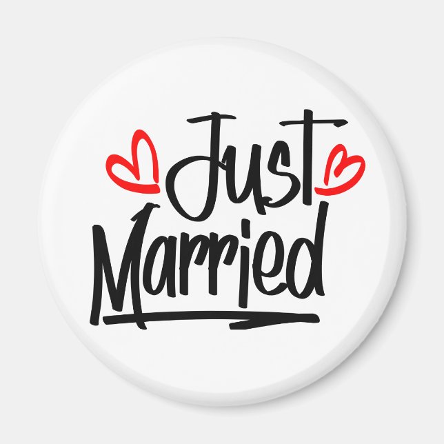 Niedlich nur verheiratet Hochzeit neu verheiratet  Magnet (Vorne)