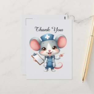 Niedlich Nurse danke der Maus Postkarte