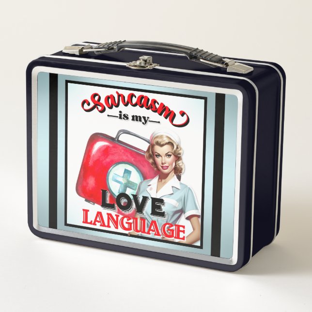 Niedlich Nurse Pinup_ Liebe Metall Brotdose (Vorderseite)
