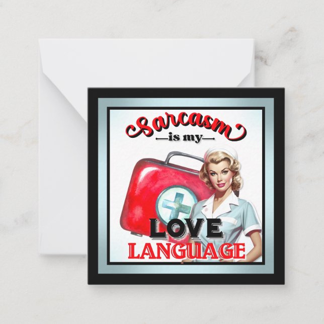 Niedlich Nurse Pinup_ Liebe Mitteilungskarte (Vorderseite)