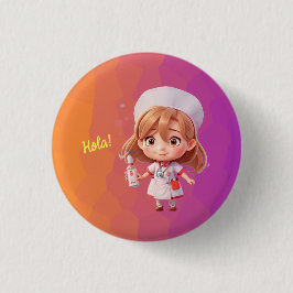 Niedlich Nurse Spanish Gruß Abzeichen Button