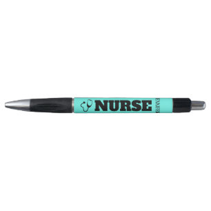 Niedlich Nurse Stethoscope Hell Türkis Name Kugelschreiber
