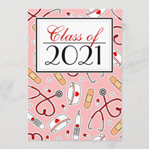 Niedlich Nursing School RN Rosa Abschluss Einladun Einladung