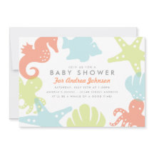 Niedlich Ocean Critters Kinderdusche Einladung