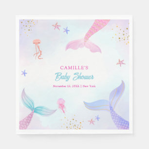 Niedlich Ocean Summer Meerjungfrau Schwanz Babydus Serviette