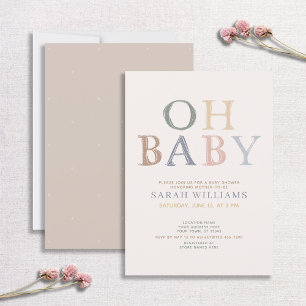 Niedlich Oh Baby All Colors Minimal Babydusche Einladung