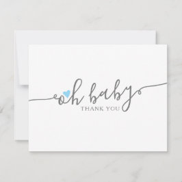 Niedlich Oh Baby Heart Boy Baby Dusche Danke