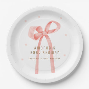 Niedlich Oh Baby Polka Dot Bow Babydusche Pappteller