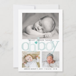 Niedlich Oh Boy Aquamarin Blue Heart Collage Foto  Ankündigung